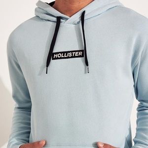Light blue Holister hoodie.